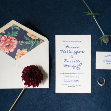 rubber stamped wedding invitations