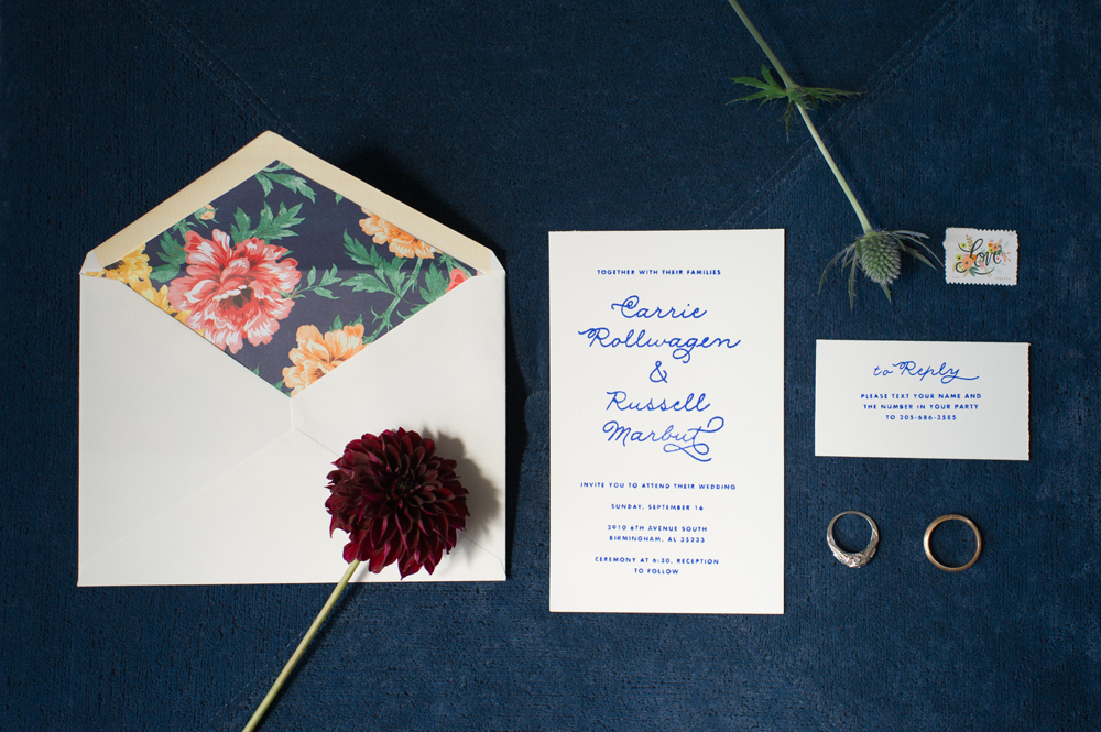 rubber stamped wedding invitations