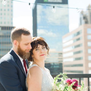 downtown birmingham bride and groom