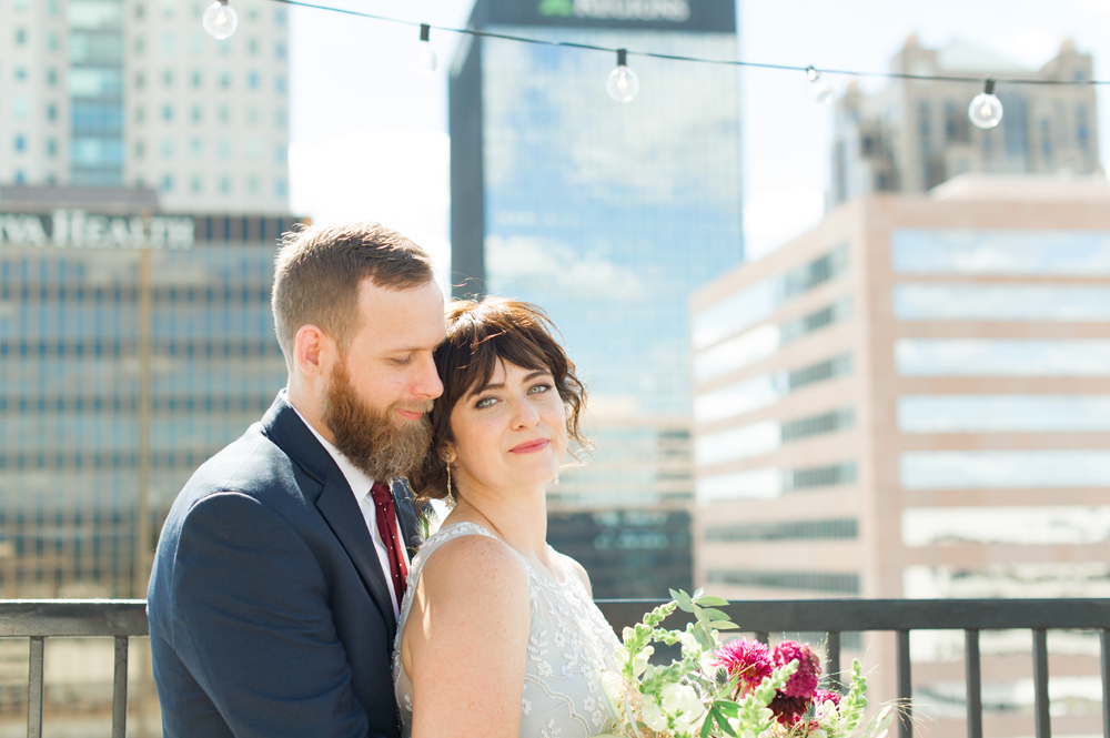 downtown birmingham bride and groom