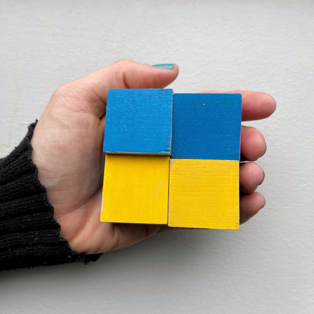 blocks in colors of ukraine flag