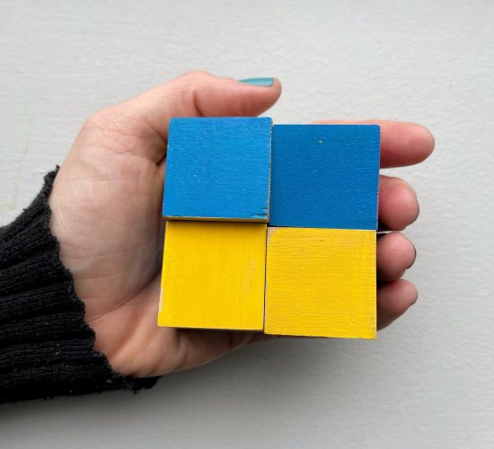 blocks in colors of ukraine flag