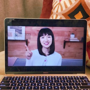 marie kondo on netflix playing on computer