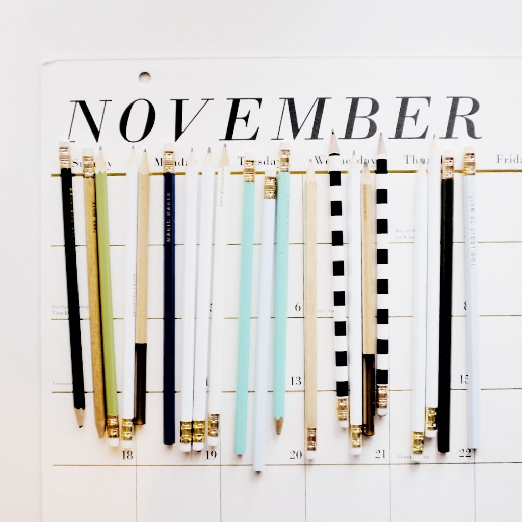 november writing pencils