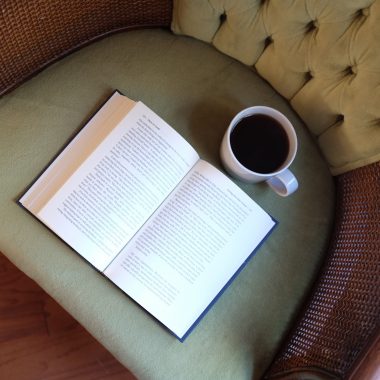book with coffee