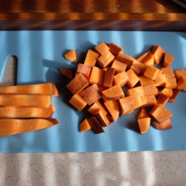 chopped sweet potatoes