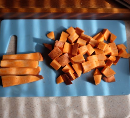 chopped sweet potatoes