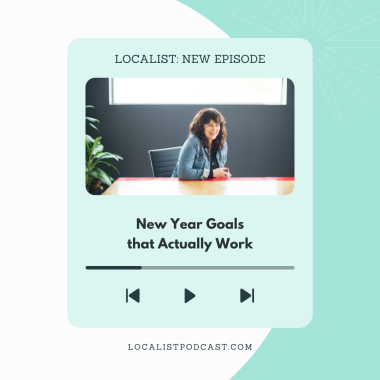 carrie rollwagen recording a podcast