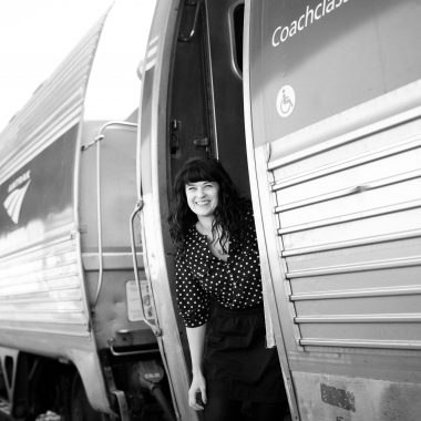 girl riding amtrak train