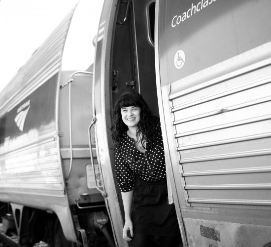 girl riding amtrak train